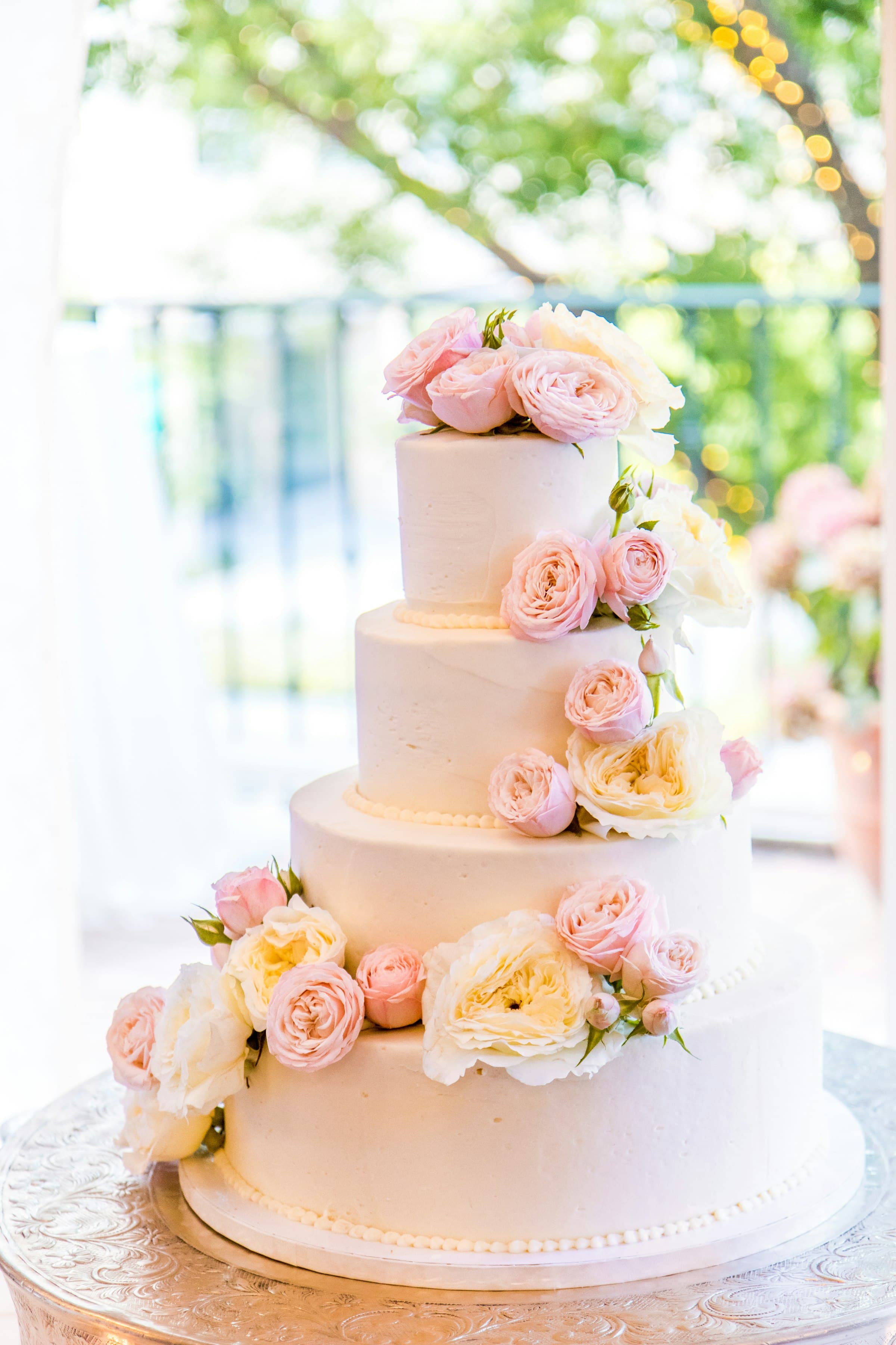Bakery display with premium cakes and treats